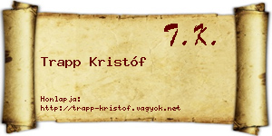 Trapp Kristóf névjegykártya